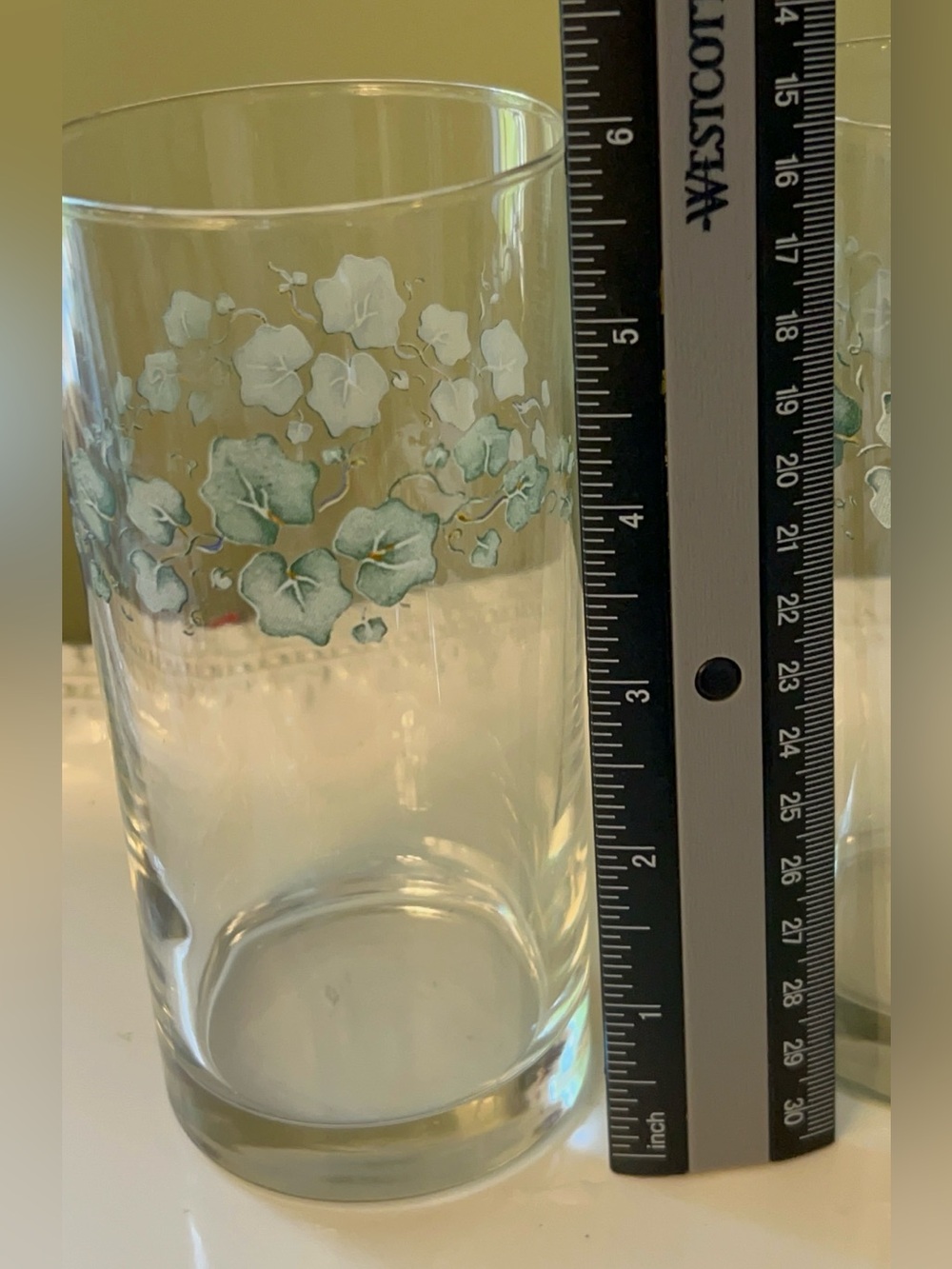 Vintage Corelle Callaway 16oz Cooler Glasses Green Ivy-Set of 2 - Picture 4 of 4